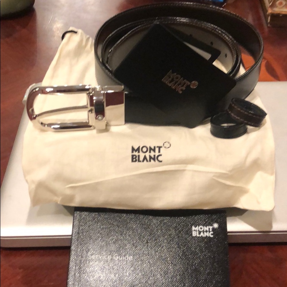 MontBlanc belt round edge leather belt New